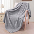 Waffle Textured Extra Large Fleece Blanket, Super Soft and Warm Throw Blanket for Couch, Sofa and Bed (Light Grey, 50...