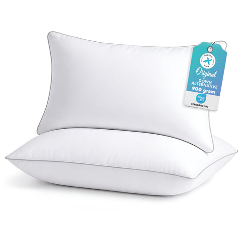 2-Pack Standard Bed Pillows – Soft, Breathable & Hypoallergenic for Better Sleep