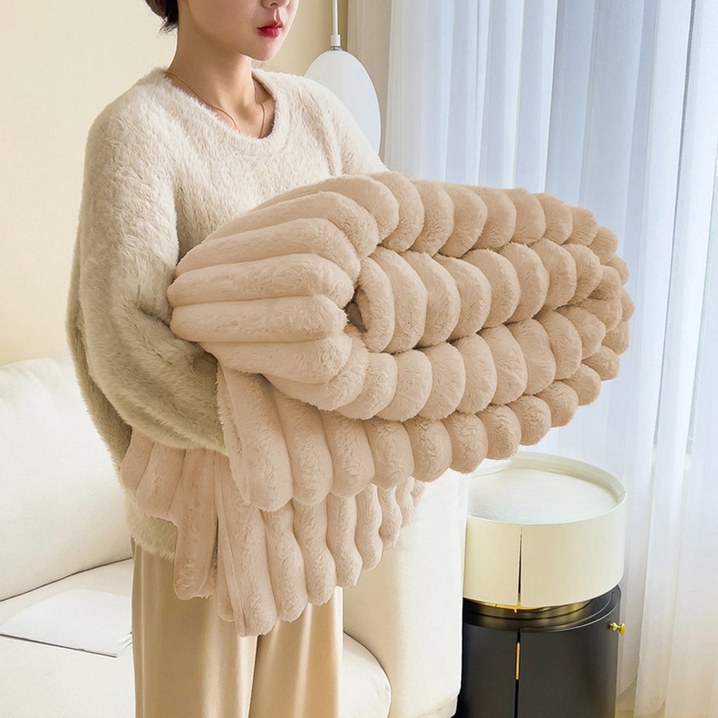 Extra Large Throw Blanket for Couch Home Office Hotel 100% Cotton Super Soft Blanket for Adult 47"x70" Khaki