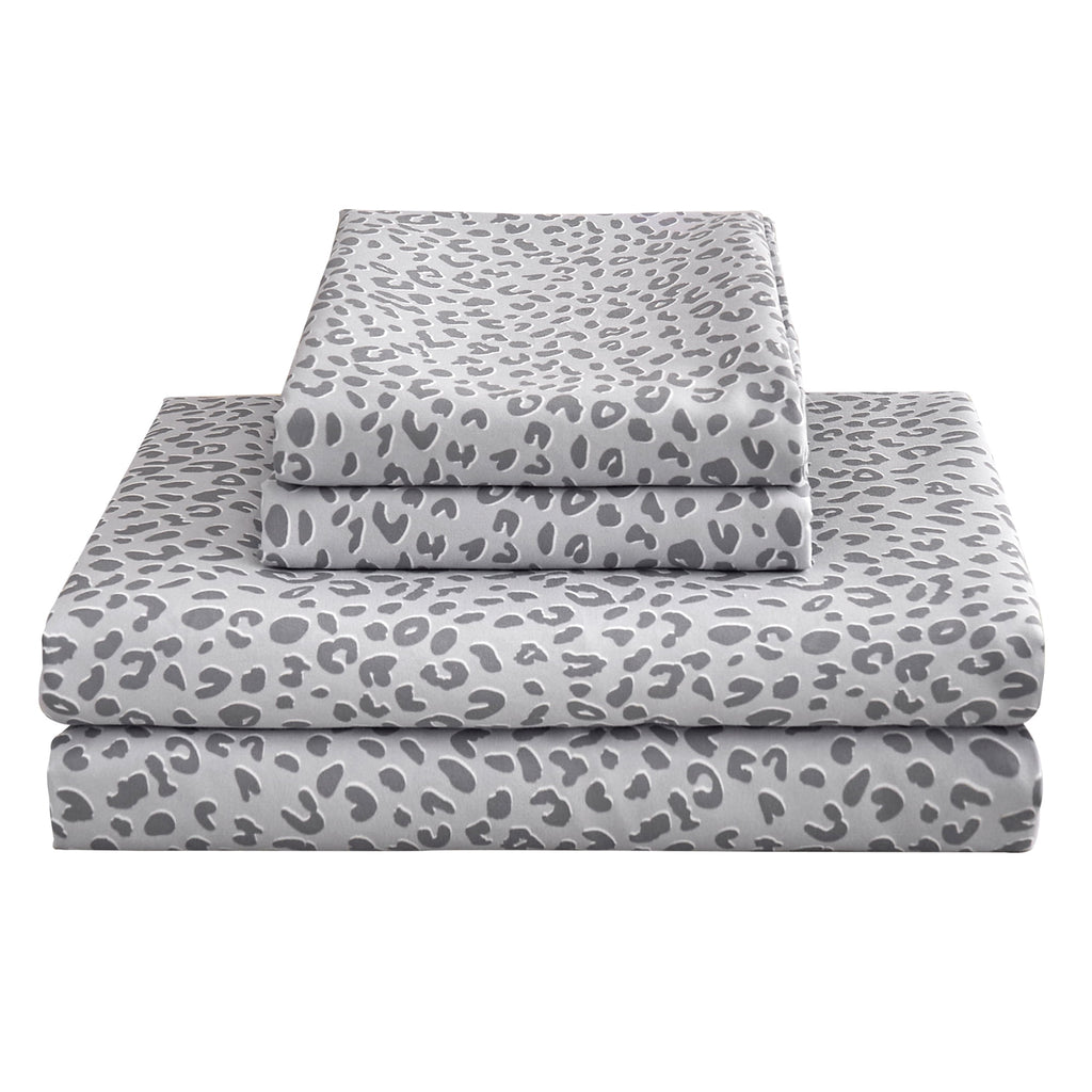 Floral King Sheets, Soft Breathable Microfiber Printed Bed Sheet Set, Deep Pocket Non-Slip Fitted Sheet Included
