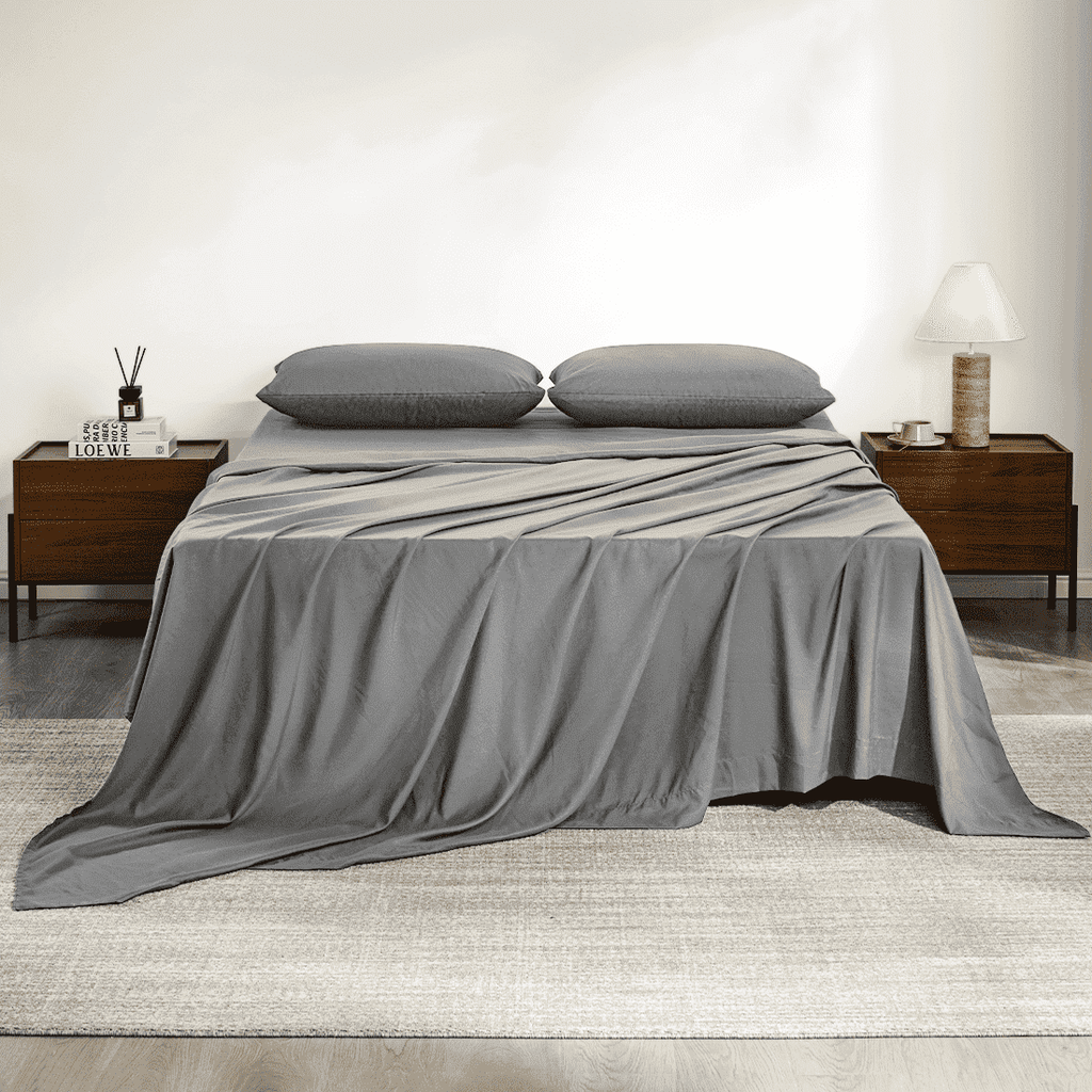 Full Size Bed Sheets,Z-hom 4 Piece  Sheets 14” Deep Pocket Sheet & Pillowcase Sets Soft Microfiber Luxury Bedding Fitted Sheet Water Washed,