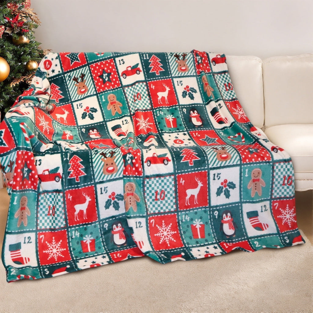 Cozy Blanket Printed Blanket Throw Christmas Blanket - 300 GSM Fleece Blanket Throw Size Blanket for Home Decoration,...