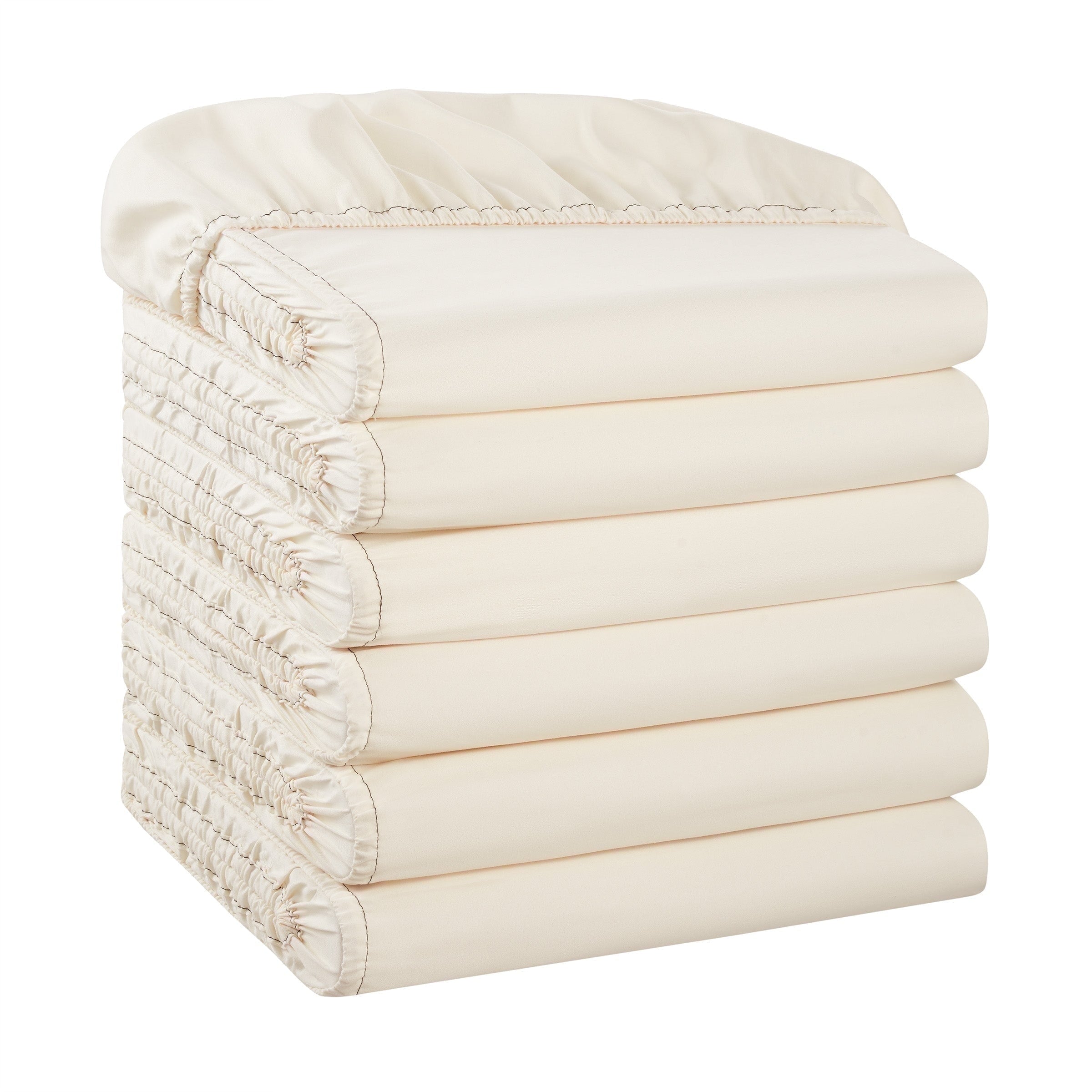 Brushed Microfiber Fitted Sheets - Bedding Essentials - Full - (6 Pack) Ivory