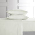4-Piece White Lyocell & Linen Blend Percale Bed Sheet Set, Queen