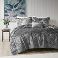 King/Cal King Size Comforter Sets, Velvet Bedding Comforter Set for All Seasons, Grey Bedding Set with Decor Pillow, ...