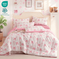 JOLUSERE Pink Bowknot Girls Comforter Set Twin Size, 3 Pieces Bows Princess Style Bedding Set for Girls for All Season