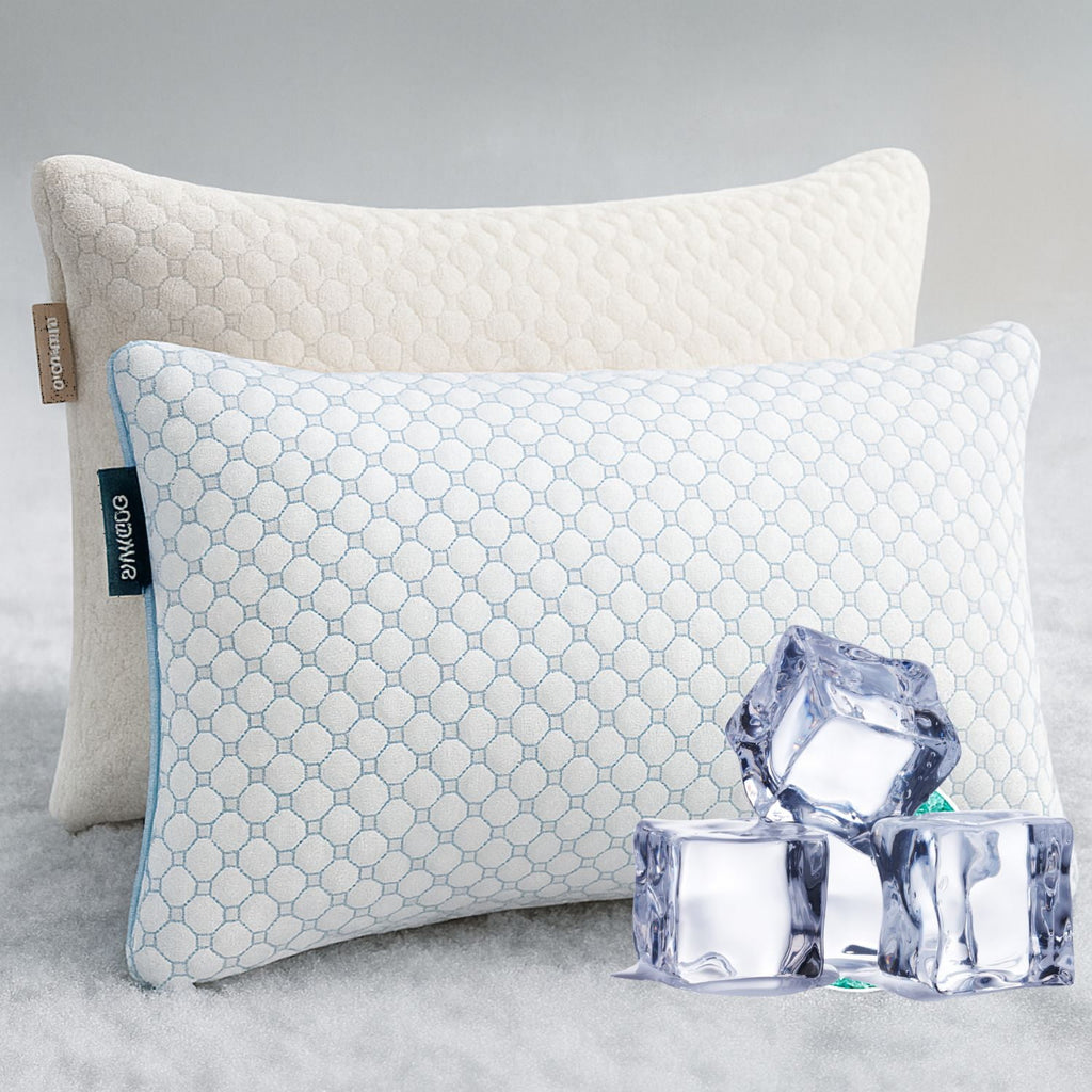 Cooling Pillows for Bed, Memory Foam Bed Pillow, Queen Pillows 20” X 28”, 2 Pack