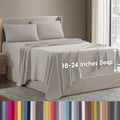 Extra Deep Pocket Full Sheets Set, 4 Piece, Fits 18"-24" Mattress, Breathable & Extra Soft Bed Sheets, Linen
