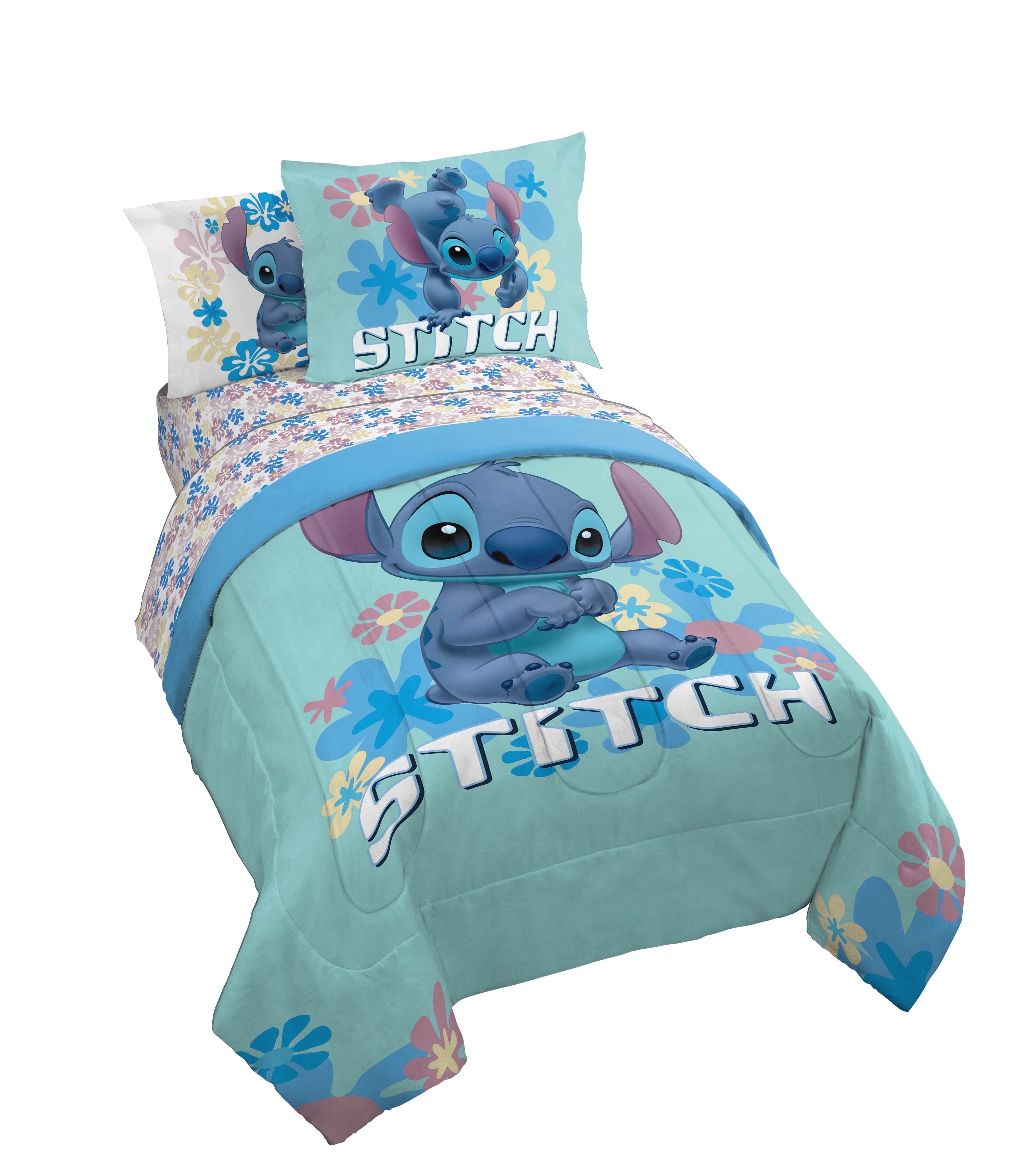 Lilo and Stitch Sweet Stitch 5 Piece Twin Size Kids Comforter Set with Sham - Super Soft Bed Set for Kids