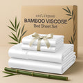 Lux Decor 100% Organic Viscose - 4 Piece Ultra-Soft Luxury Cooling Bed Sheets, 16" Deep Pocket, Breathable & Hypoalle...