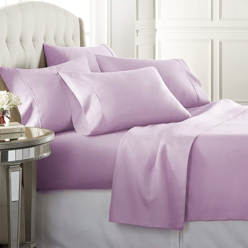 Super-Soft 1600 Series Double-Brushed 3 Pcs Bed Sheets Set (Twin, Lilac)