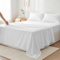 Máulli Collection 100% Cotton Sheets For Queen Size Bed - Luxury 400 Thread Count Queen Sheet Set, 4 Piece Sateen Weave Queen White Cotton S