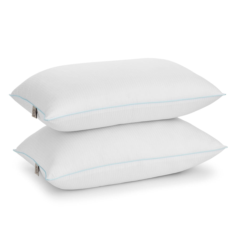 Classic Stripe Bed Pillows Standard / Queen Size Set Of 2, Enhanced Loft Plush Pillow for All Sleep Positions, 20" x ...