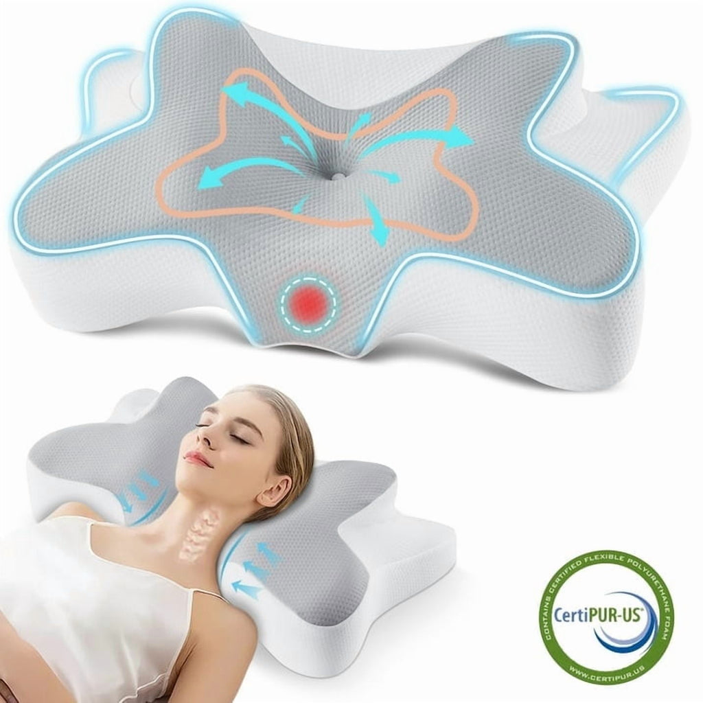 Cervical Pillow for Sleeping Memory Foam Neck Pain Relief Contour Orthopedic Ergonomic Pillows for Women Side Sleeper...
