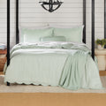 Mainstays Full/Queen Comforter Set, All-Season, 5-Piece, Sage Pick Stitch Scallop