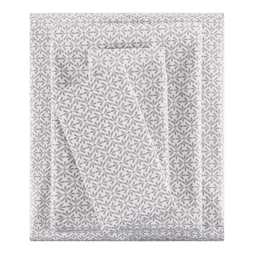 3-Piece 300 Thread Count Grey Flake Cotton Blend Bed Sheet Set, Twin XL