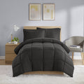 All in One Down Alt Reversible Comforter and Sheet set- 5 Piece, Twin, Black