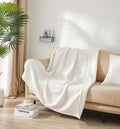 Cozy Chenille Reverse to Plush Soft Couch Throw, Vanilla Dream, Standard Size