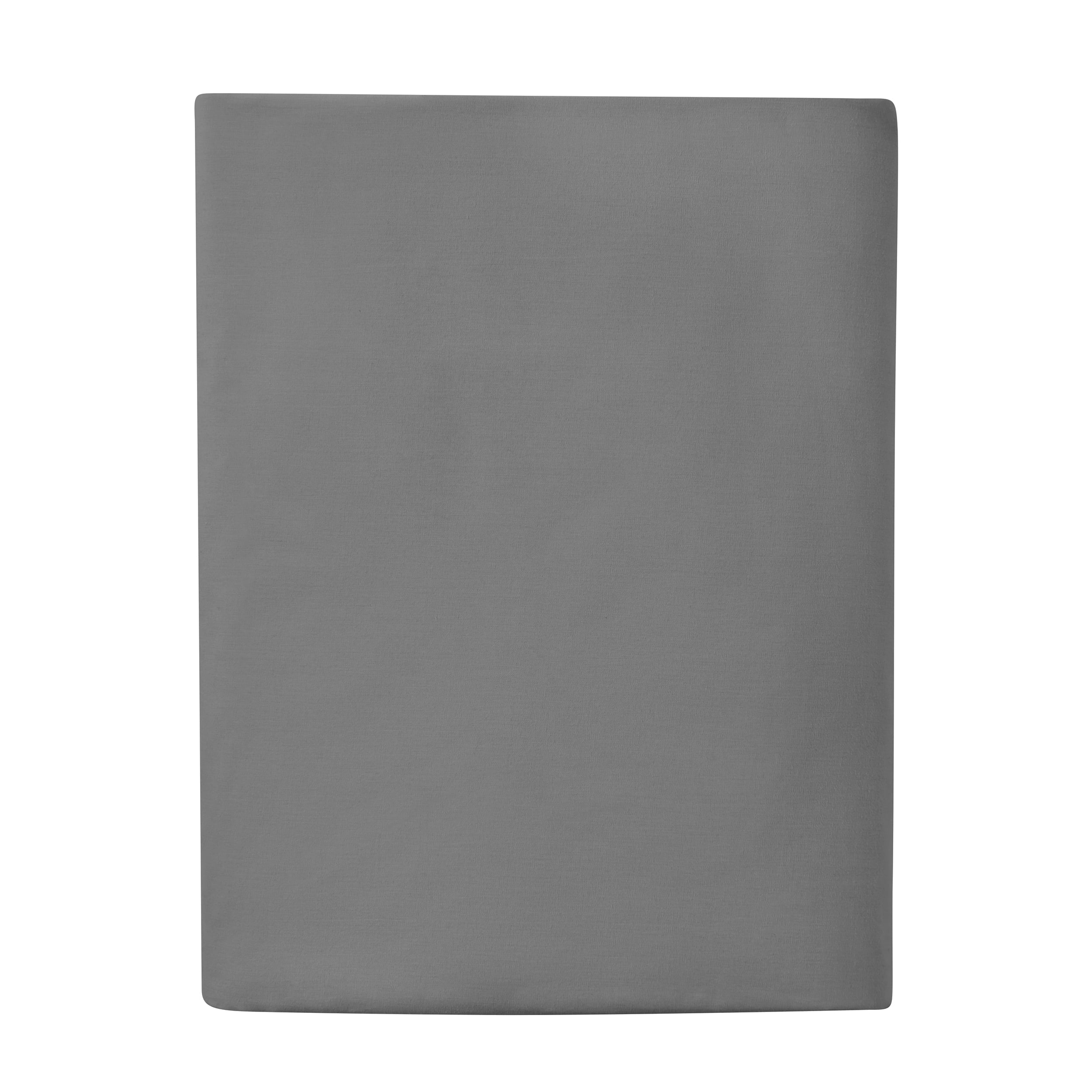 Mainstays Easy Care 300 Thread Count Solid Soothing-Gray CVC Cotton Blend Fitted Sheet, King (Adult)