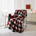 Cozy Plush Throw Blanket, Red Plaid 50" x 60" All Ages
