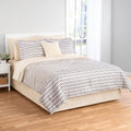 Soft Touch Bed in a Bag 11-Piece Reversible Tan & Black Striped Comforter Set with Sheets, Queen