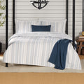 Mainstays Full/Queen Comforter Set, All-Season, 5-Piece, Blue Yarn Dyed Stripe