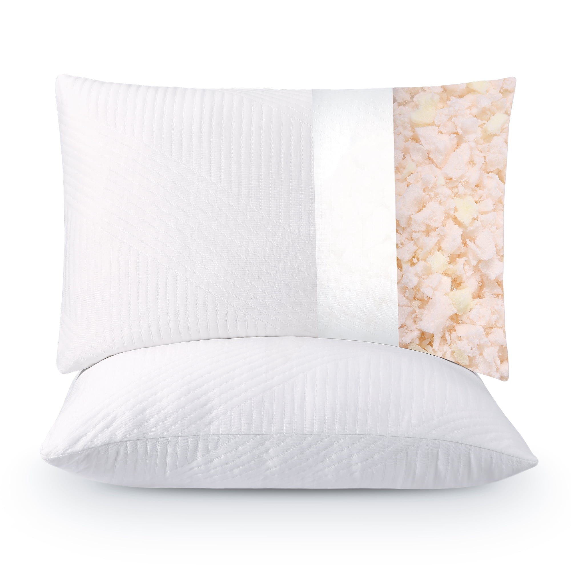 Shredded Memory Foam Pillow 2 Pack Pillow for Bed, Side, Back and Stomach Sleepers, CertiPUR-US Certified 28"x20"