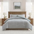 Full/Queen Comforter Set, All-Season, 3-Piece, Green Gingham Plaid