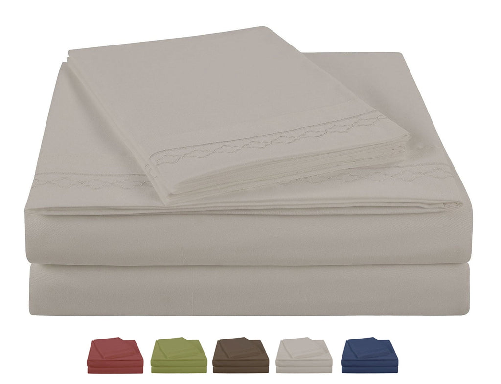Luxury Silver Gray Microfiber bed Sheet Sets, 4-pieces, Twin size