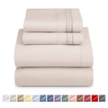 King Sheet Sets, 1800 Series Deep Pocket 4 Piece, Luxury Soft Microfiber Bed Sheet Sets, BEIGE CREAM