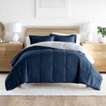 2-Piece Navy & Gray Reversible Down Alternative Comforter Set, Twin/Twin XL