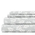 4 Piece Pattern Microfiber Bed Sheets Set, Gray Wheat, Full