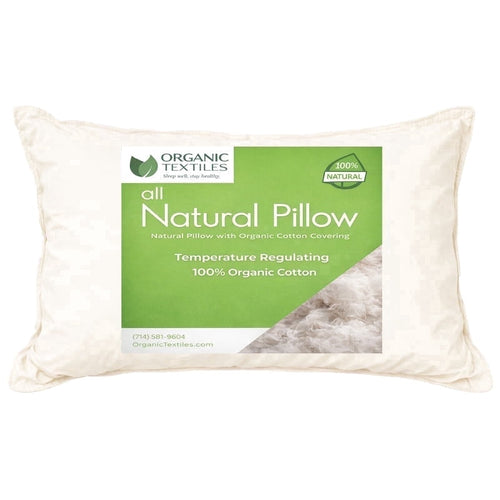 100% Organic Cotton Pillow with Organic Cotton Cover - GOTS CERTIFIED - Adjustable Loft, Head Neck Pain Relief, Back ...