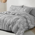 7 Pieces Printed King Comforter Set, Lightweight Reversible Botanical Bedding Set Include Comforter, Pillow Shams, Fl...
