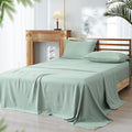 PHF Bamboo Bed Sheet Sets, 4 Pieces King Silky Soft Bedding Sheets, 1800 Thread Count 16 Inch Deep Pockets, Sage Green
