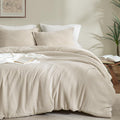 PHF Cotton Muslin Comforter Set Queen Size, Ultra Soft Breathable & Lightweight Bedding Set for All Seasons, 1 Comfy Comforter 90"x90", 2 Pi