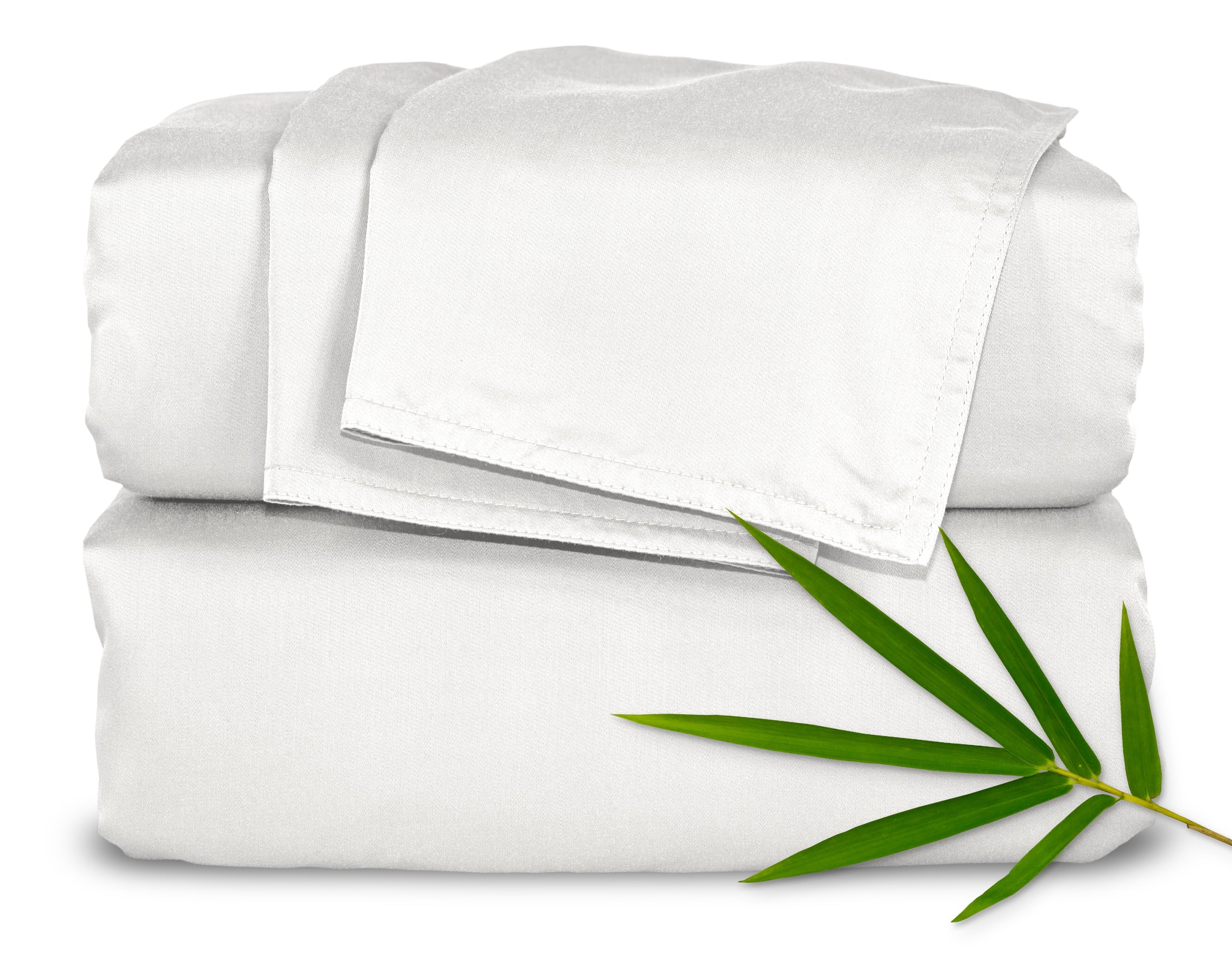 PURE BAMBOO Sheets King Size Bed Sheet 4 Piece Set, Genuine 100% Organic Bamboo Viscose, Luxuriously Soft & Cooling, Double Stitching, 16" D