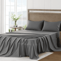 4 Piece Bed Sheet Set, Queen Size Upgraded Cooling Deep Pocket Comfy Breathable Hotel Luxury Bedding, Extra Soft Wrin...