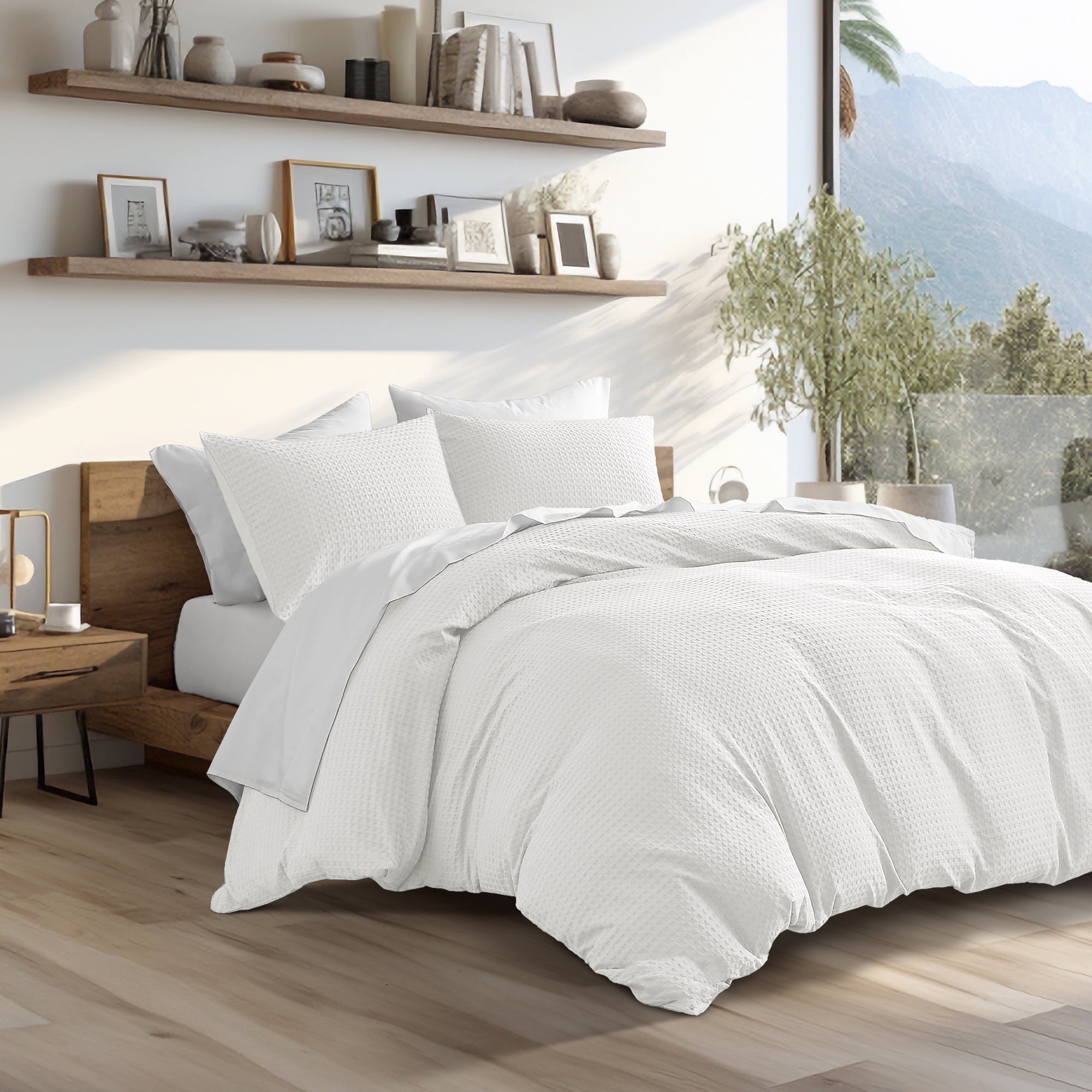 Comforter Sets Twin/Twin-XL, 2 Piece Soft Bedding Sets, Off-White Comforter Bed Set with Pillow Shams