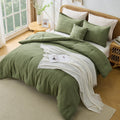 Waffle Weave Comforter Set with Throw Blanket for Couch, 5-Piece King/Cal King Size Lightweight Comforter Bet Set for...