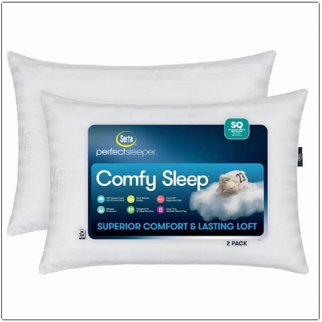 Perfect Sleeper Comfy Sleep Bed Pillow Queen Size, Pack of 2