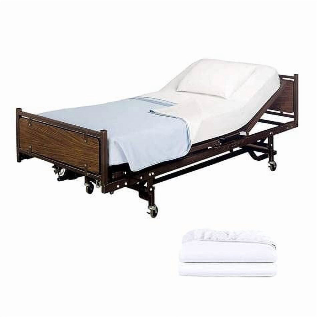 2 Pack Fitted Hospital Bed Sheets with Elastic All Around for a Perfect Fit - Cotton Rich Soft Knitted Jersey Sheet, ...
