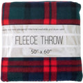 Single Plaid Color 60"L x 50"W Fleece Throw Blanket for Fall, Winter, Spring, Summer, Men, Women, Children & Pets in Red & Green Plaid