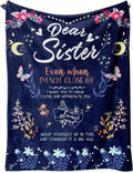 Sister Gifts Blanket, Sisters Gifts from Sister on Mother's Day, Blanket Present for Sisters on Valentine's Day, Happy Birthday Sister, to M