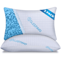Adjustable Shredded Memory Foam Pillows Queen Size Set of 2 - Extra Soft Cooling Bamboo Bed Pillows for Sleeping - Ba...