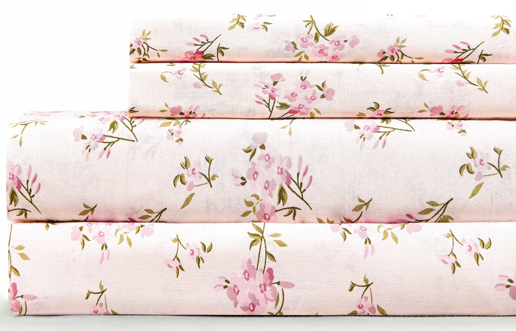 Sleepdown 100% Cotton Full Size Bed Sheets Set with Deep Pockets, Cozy Percale sheets with Elastic Fitted Sheet Set Ultra Soft Cooling Sheet