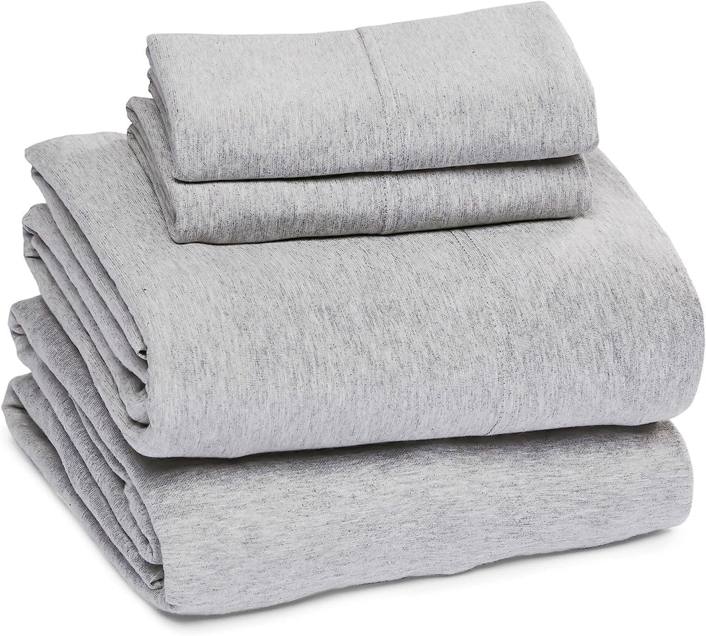 Jersey Knit Full Size Sheets 4pc|100% T-Shirt Cotton Blend Super Soft Breathable Jersey Sheets Full Size Bed, Stretch...