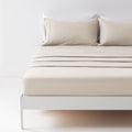 Sonive Bed Sheet Sets,Ultra Soft Breathable Luxury 4 Piece, (Beige, Queen)