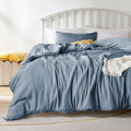 Washed Comforter Sets Queen 3 Piece, Soft and Cozy, Fluffy Microfiber Fill, Washed Textured Wrinkled Design (Flint St...