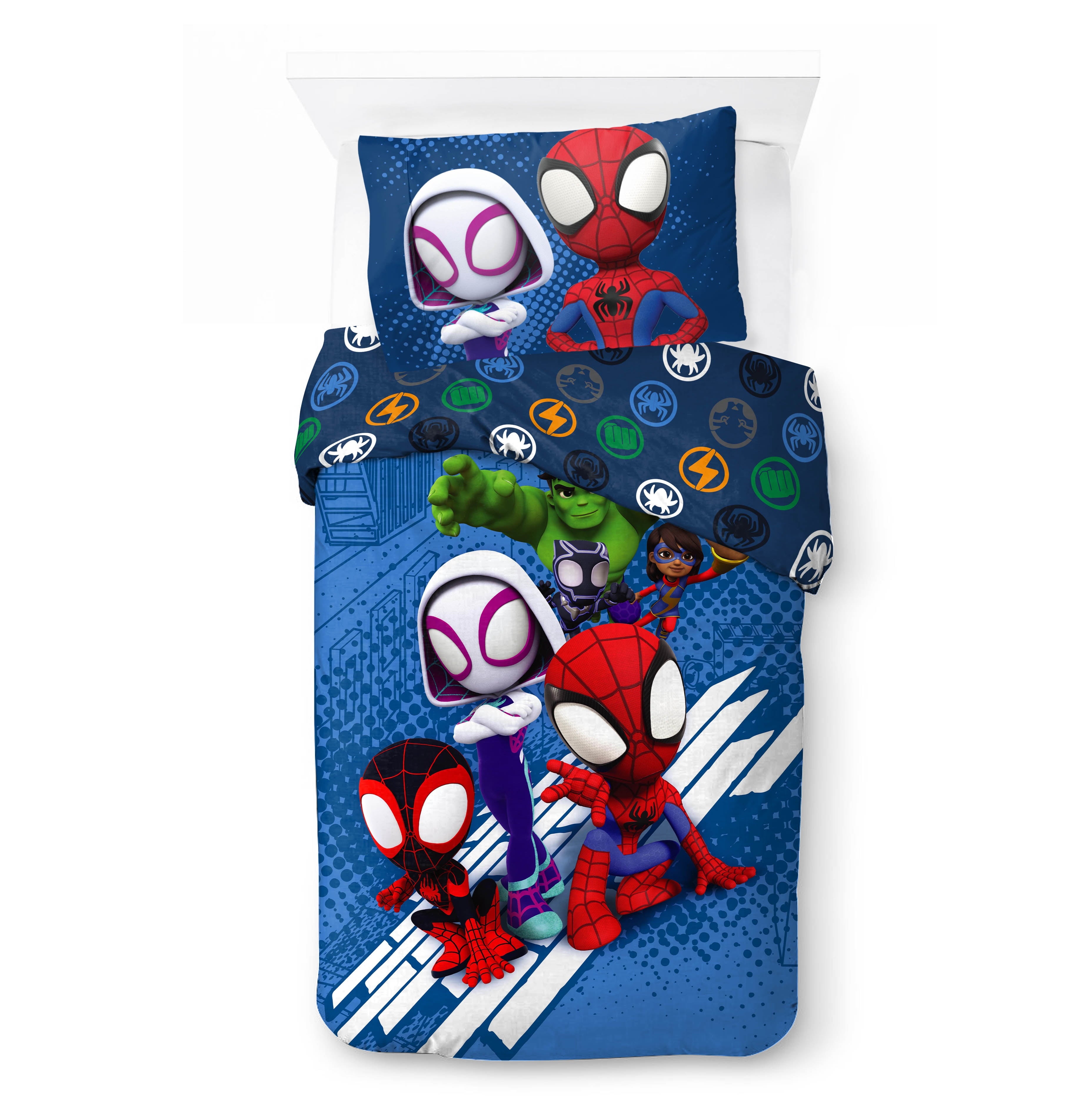 Spidey Amazing Friends Kids 2-Piece Twin/Full Reversible Comforter Set, Microfiber, Red